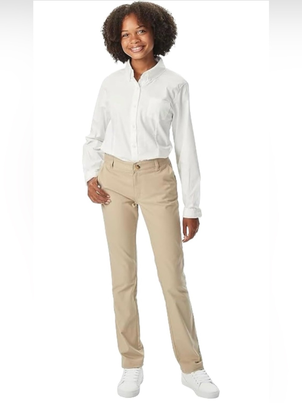 French Toast Women’s Straight Leg Twill Khaki Uniform Pants, Size 4, NWT